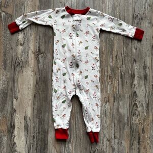 Toddler Kissy Kissy Christmas Holiday One Piece Zipper Pajamas Long Sleeve